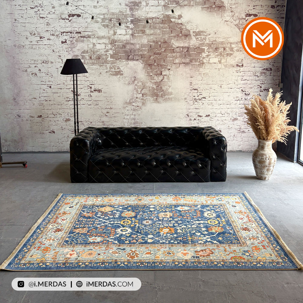 فرش کهنه نما کد 21918 زمینه تمام رنگ